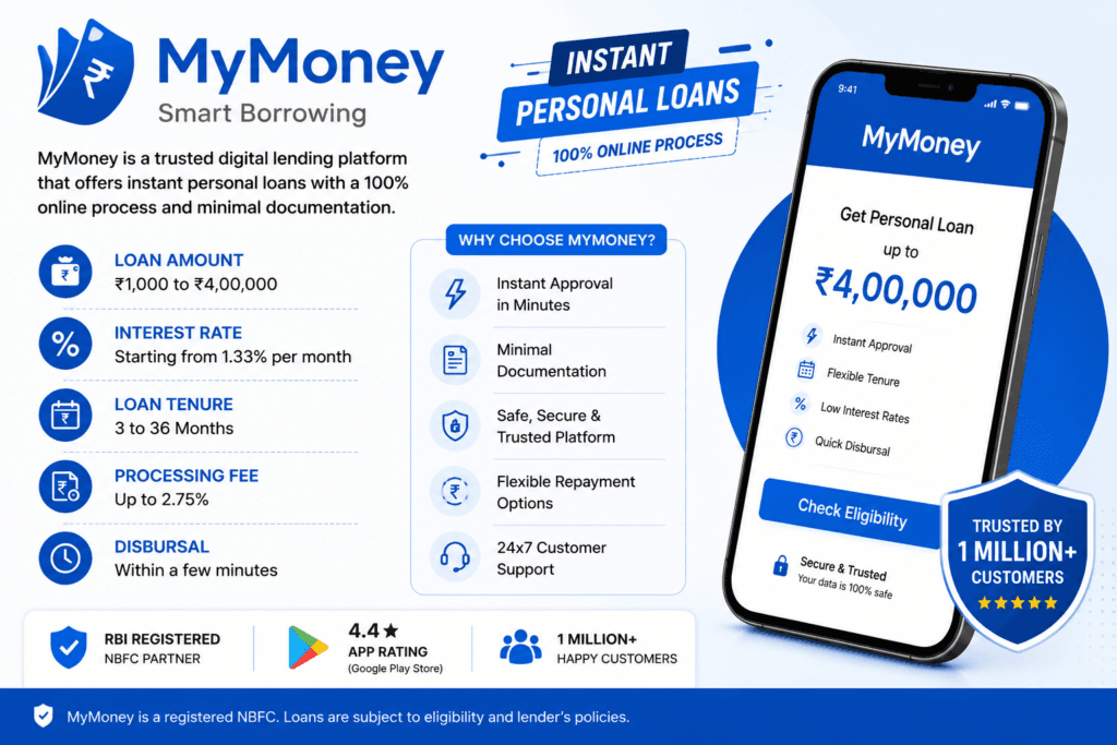 Personal Loan Apps in India 2026: Moneyview, KreditBee, Ring, MyMoney, Paytm Postpaid, Dhani & More Last Updated: July 2026 MyMoney apply online process 2026