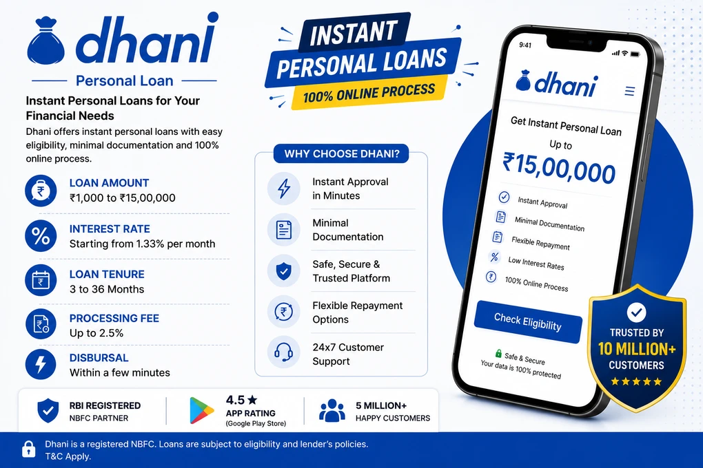 Personal Loan Apps in India 2026: Moneyview, KreditBee, Ring, MyMoney, Paytm Postpaid, Dhani & More Last Updated: July 2026 Dhani apply online process