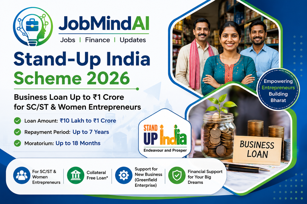 Stand-Up India Scheme 2026 business loan up to ₹1 crore for women and SC ST entrepreneurs